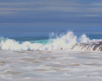 Waves - Seashore - Sea - Ocean - Oil Painting - Plein Air - Seascape - Water - Laguna Beach - California - The Wedge - Surfing - Sand