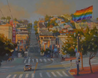 San Francisco - Castro - Pride - Urban - Cityscape - Streets - Rainbow Flag - Gay Pride - District - Plein Air - Landscape - City - Calif