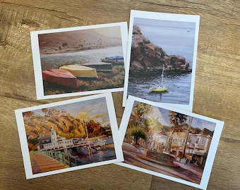 Notes - Cards - Catalina Island - Two Harbors - Avalon - Yacht Club - Isthmus - Casino - Boats - Pier - California - Seascapes - Paintings