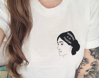 Virginia Woolf T-shirt - Feminist Tshirt - Literary Quote Tee for Book Lover - Girl Power Tee Shirts - Slogan T-shirt - Feminism