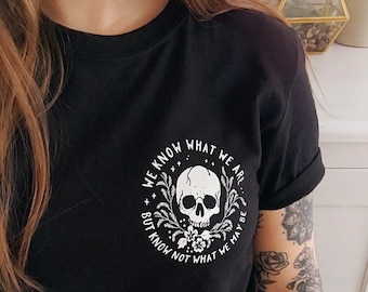 Ophelia T-Shirt- Shakespeare's Heroines Collection - Skull Tshirt -Hamlet - Book Lover - Slogan T-shirt - Feminism - Shakespeare Quote