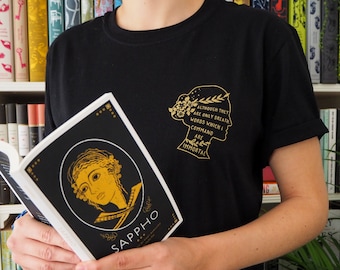 Sappho T-shirt - Slogan T-shirt - Feminist Tshirt - Book Lover - Black Tee - Literature Gift - LGBT