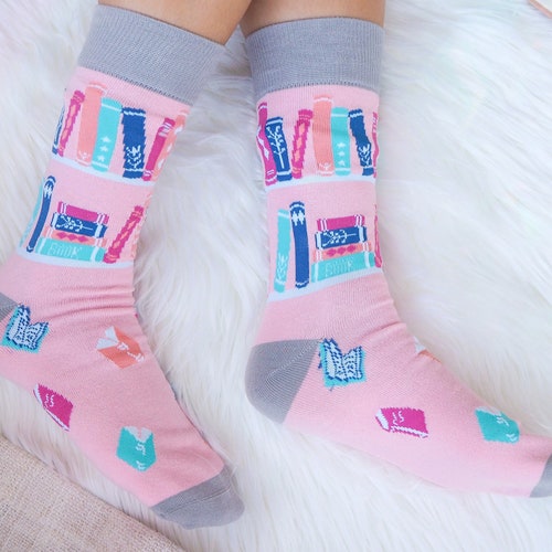 Book Lover Socks Ladies Socks Gift for Book Lover Book Etsy