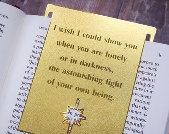 Inspiring Quote Brass Bookmark - Hafiz of Shiraz - Gift for Readers and Book Lovers - Book Mark - Metal Bookmark