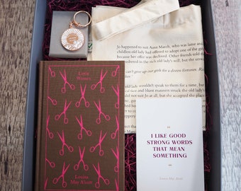 Set regalo Piccole Donne - Louisa May Alcott - Amante dei libri regalo - Spilla smaltata - Regalo di letteratura