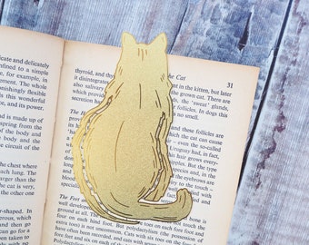 Cat Brass Bookmark - Cat Lover Bookmark -  Gift for Readers and Book Lovers - Book Mark - Metal Bookmark