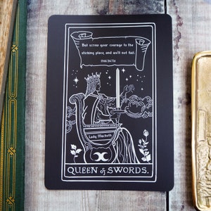 Lady Macbeth Tarot Card Mini Print - Reina de Espadas - Shakespeare Tarot Collection - Tarot Deck - Postal - Shakespeare Print