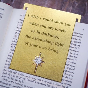 Inspiring Quote Brass Bookmark - Hafiz of Shiraz - Gift for Readers and Book Lovers - Book Mark - Metal Bookmark