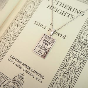 Wuthering Heights Book Necklace – Emily Bronte - Silver Book Necklace – Book Lover Gift – Literary Gift image 5