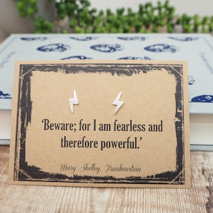 Frankenstein Lightning Bolt Earrings - Frankenstein Gift - Lightning Bolt Earrings – Mary Shelley Frankenstein - Gift for Book Lover