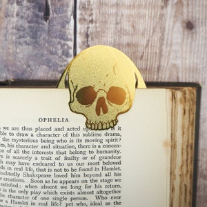 Hamlet Brass Bookmark Skull Bookmark Shakespeare Hamlet Gift for Book Lovers Book Mark Metal Bookmark image 2