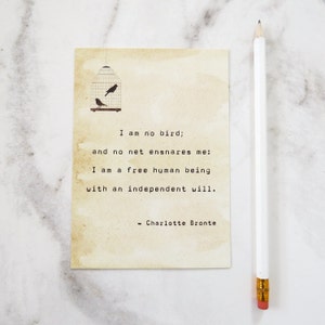Jane Eyre Quote Postcard - Literature Quote - Book Lover Postcard - Stationery - Quote Print