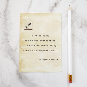 Jane Eyre Quote Postcard - Letteratura Citazione - Book Lover Postcard - Cancelleria - Stampa Preventivo