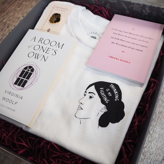 Virginia Woolf Gift Set Feminist Tshirt Gift Book Lover Enamel Pin Slogan T shirt Feminism Literature Gift Etsy