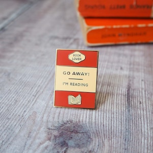 Go away I'm Reading Enamel Pin Badge Book Lover Enamel Pin Book Cover Literary Gift Geek Gift for Book Lover Book Jewellery image 5