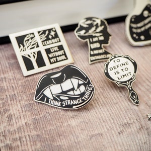 Gothic Literature Enamel Pin Set Set of seven pin badges Book Pin Badges Gothic Literature Quotes Gift for Book Lover image 3