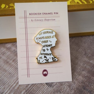 Pride and Prejudice Enamel Pin Jane Austen Book Lover Feminist Pin Literature Gift Bookish Pin Badge Inspiring Quote image 3