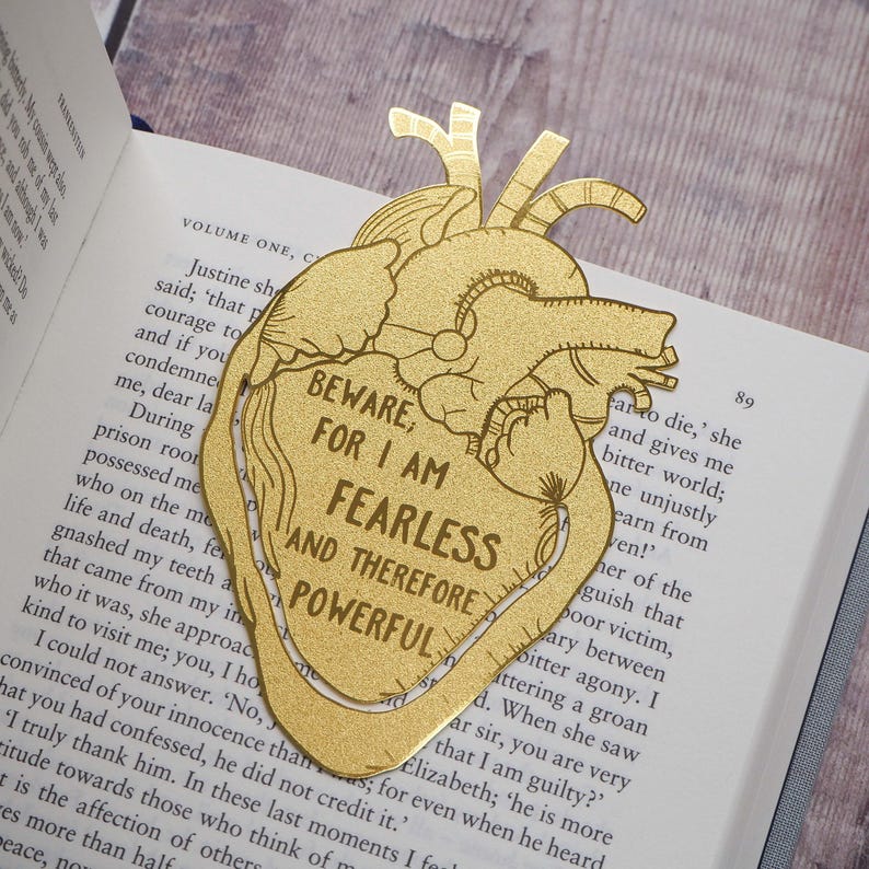 Frankenstein Brass Bookmark - Anatomical Heart Bookmark - Mary Shelley Quote - Gift for Book Lovers - Book Mark - Metal Bookmark image 5