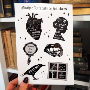 Gothic Literature Sticker Bogen - Vinyl Aufkleber - Geschenk für Buchliebhaber Bild 4