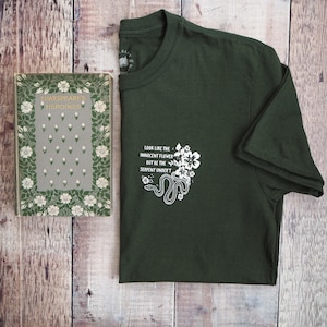 Camiseta Lady Macbeth Serpent - Camiseta con cita de Shakespeare - Camiseta feminista - Camiseta con eslogan - Camiseta feminista - Camiseta verde