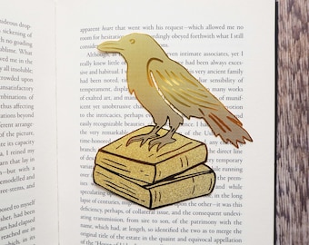 Raven Brass Bookmark - Gothic Literature Bookmark -  Gift for Book Lovers - Metal Bookmark - Gift for Readers