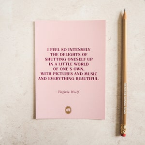Virginia Woolf 'A Little World' Postcard - Inspiring Quote Postcard