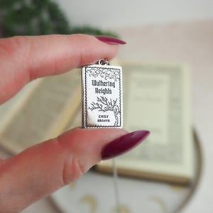 Wuthering Heights Book Necklace – Emily Bronte - Silver Book Necklace – Book Lover Gift – Literary Gift image 2