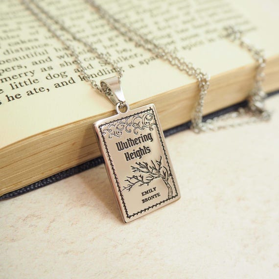 Wuthering Heights Book Necklace – Emily Bronte - Silver Book Necklace – Book Lover Gift – Literary Gift