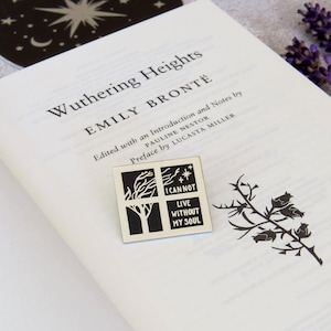Wuthering Heights Enamel Pin Badge – Emily Brontë Quote Badge – Gothic Romance Book Lover Gift – Dark Academia Accessory - Booktok Gift image 5