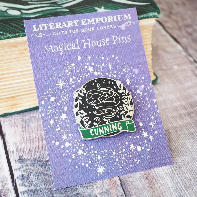 Magical House Enamel Pin Collection Book Lover Enamel Pin Badge Magic Enamel Pin Badge Cunning Snake Wizard