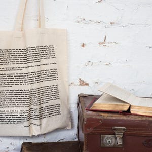 Pride And Prejudice Cotton Tote Bag - Book Page Print - Mr Darcy Proposal - Jane Austen Quote - Cotton Book Bag - Gift for Book Lover