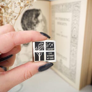 Wuthering Heights Enamel Pin Badge – Emily Brontë Quote Badge – Gothic Romance Book Lover Gift – Dark Academia Accessory - Booktok Gift image 1