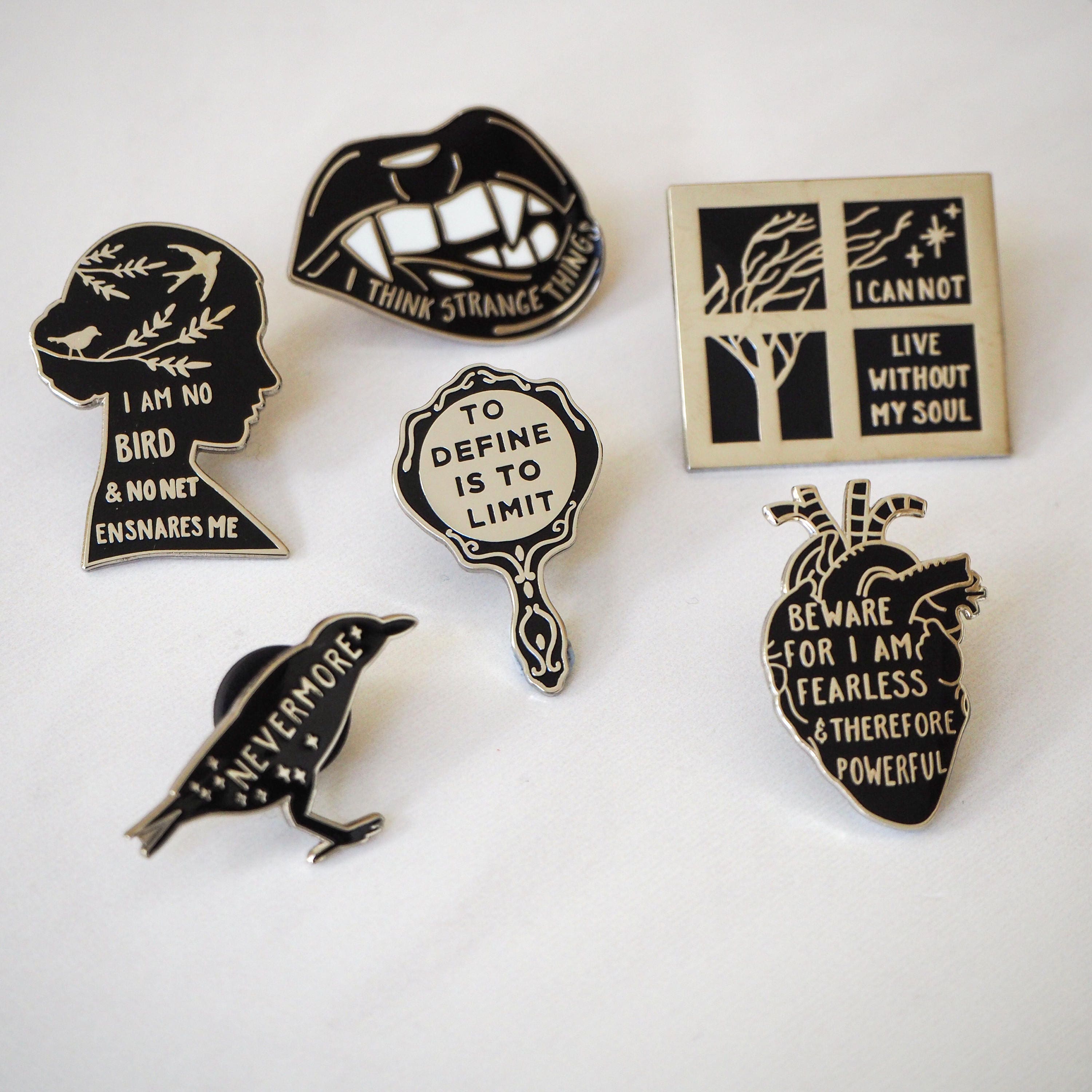 Gothic Literature Enamel Pin Set Set of six pin badges Etsy