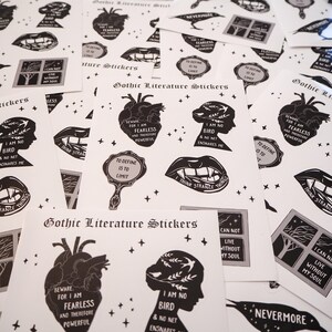 Gothic Literature Sticker Bogen - Vinyl Aufkleber - Geschenk für Buchliebhaber Bild 3