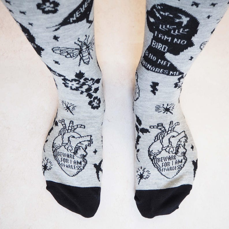Gothic Literature Socks - Book Lover Socks - Gift for Book Lover - Frankenstein - Novelty Socks - Literature Gift - Womens Socks image 9