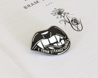 Dracula Vampire Fang Enamel Pin Badge – Bram Stoker Quote Badge – Book Lover Gift - Gothic Gift – Witch Halloween Pin – Dark Academia Pin