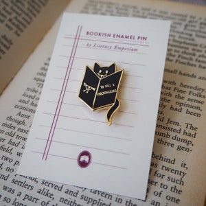 Reading Cat Enamel Book Pin Cat Pin Badge Gift for Book Lover Reading Enamel Pin Cat lover Cute Cat Enamel Pin image 4