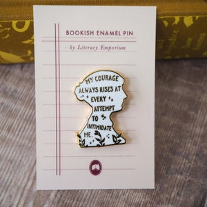 Pride and Prejudice Enamel Pin Jane Austen Book Lover Feminist Pin Literature Gift Bookish Pin Badge Inspiring Quote image 5