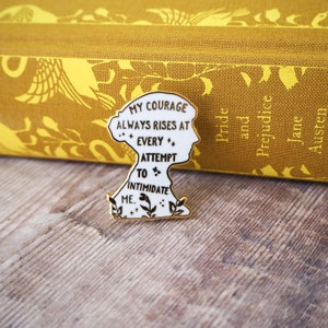 Pride and Prejudice Enamel Pin Jane Austen Book Lover Feminist Pin Literature Gift Bookish Pin Badge Inspiring Quote image 2
