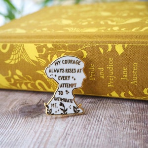 Pride and Prejudice Enamel Pin Jane Austen Book Lover Feminist Pin Literature Gift Bookish Pin Badge Inspiring Quote image 4