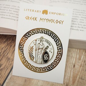 Athena Goddess of War & Wisdom Enamel Pin – Greek Mythology Collection - Book Pin Badge - Feminist Pin - Literature Gift - Dark Academia image 4