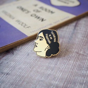 Virginia Woolf Enamel Pin Feminist Enamel Pin Badge Gift for Book Lover Book Pin Literature Gift Feminism Girl Power image 4