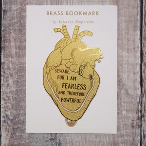 Frankenstein Brass Bookmark Anatomical Heart Bookmark Mary Shelley Quote Gift for Book Lovers Book Mark Metal Bookmark image 6