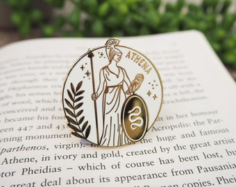 Athena Goddess of War & Wisdom Enamel Pin – Greek Mythology Collection - Book Pin Badge - Feminist Pin - Literature Gift - Dark Academia