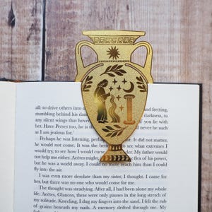 Greek Vase Brass Bookmark - Greek Mythology Bookmark - Ancient Greece - Gift for Book Lovers - Book Mark - Metal Bookmark image 3