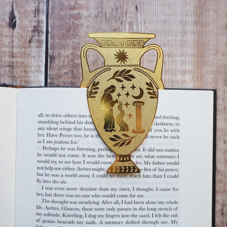 Greek Vase Brass Bookmark - Greek Mythology Bookmark - Ancient Greece - Gift for Book Lovers - Book Mark - Metal Bookmark image 3