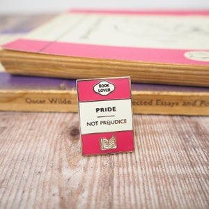 Pride Not Prejudice Enamel Pin Badge - Book Lover Enamel Pin - Pink Pin - Literary Gift - LGBTQ Pin - Reading Enamel Pin Badge