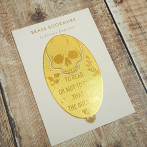 Hamlet Brass Bookmark Skull Bookmark Shakespeare Hamlet Gift for Book Lovers Book Mark Metal Bookmark image 6