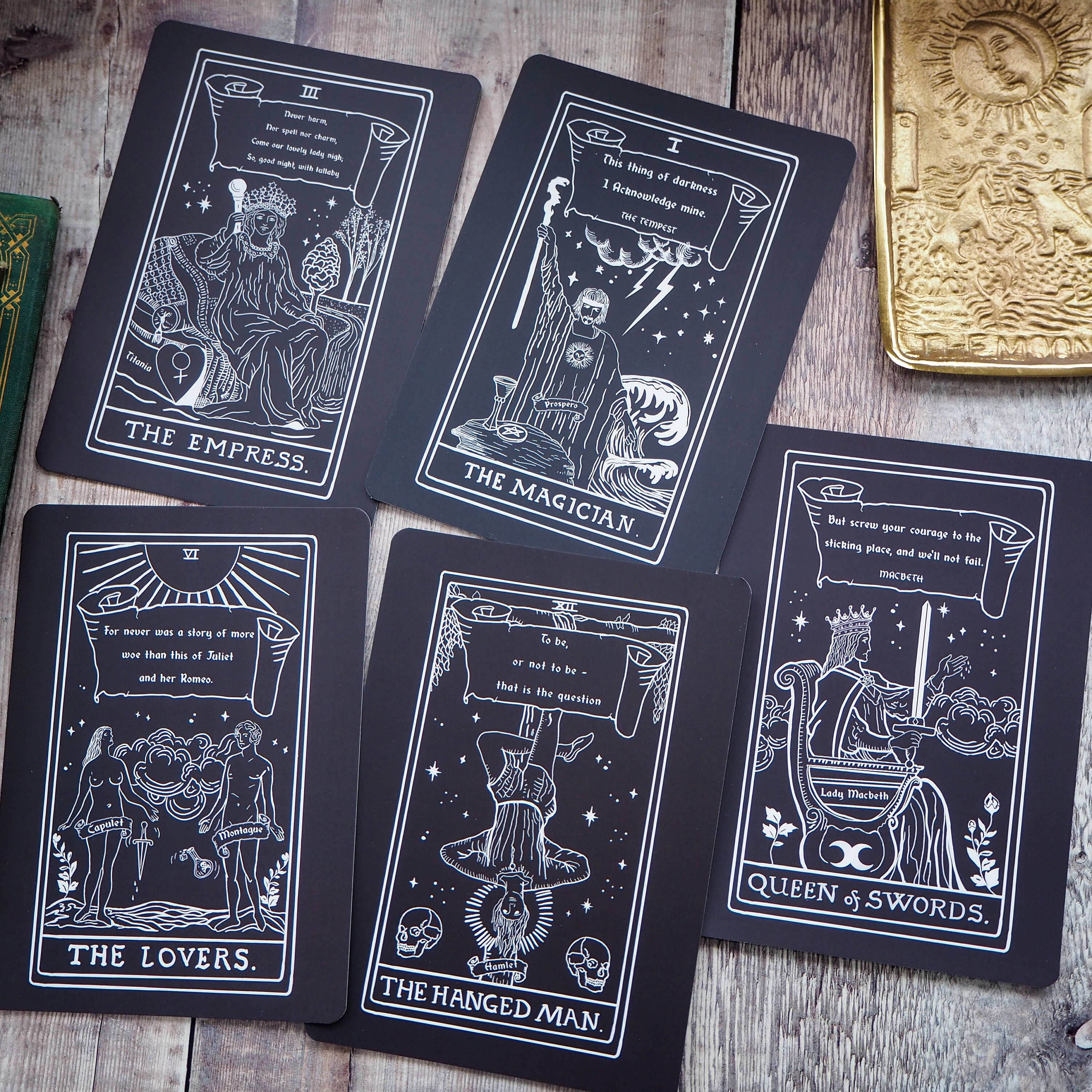 Shakespeare Tarot Card Prints Set of Five Prints Tarot - Etsy