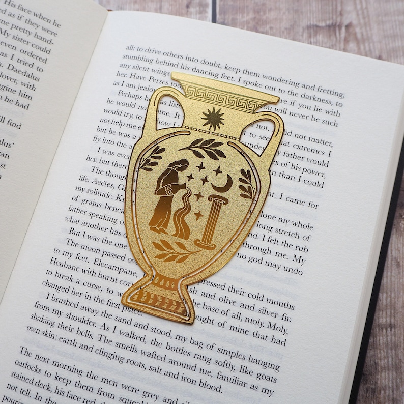 Greek Vase Brass Bookmark - Greek Mythology Bookmark - Ancient Greece - Gift for Book Lovers - Book Mark - Metal Bookmark image 4
